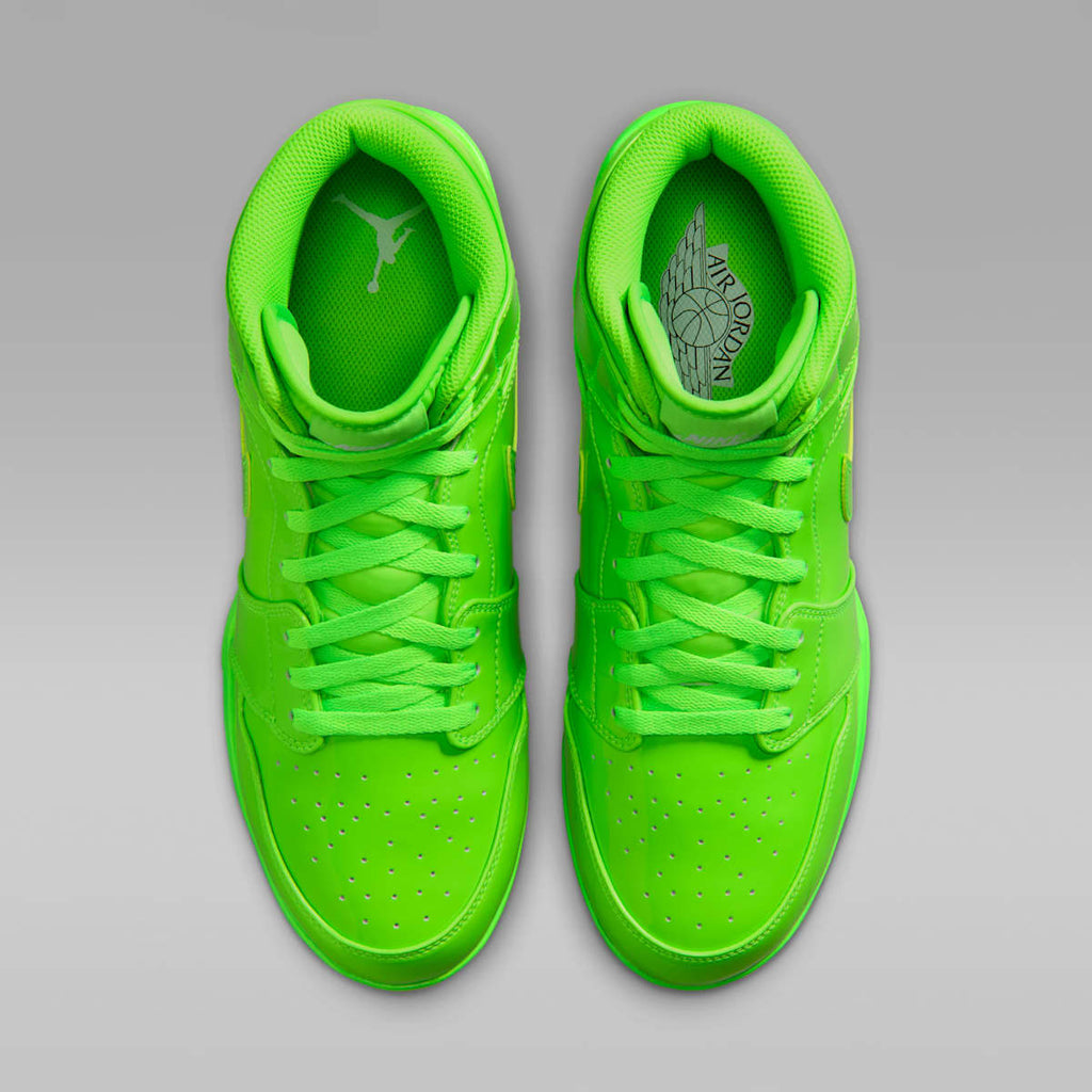 Jordan 1 Mid TD Men's Football Cleat - Electric Green/White/Electric Green - Image 4