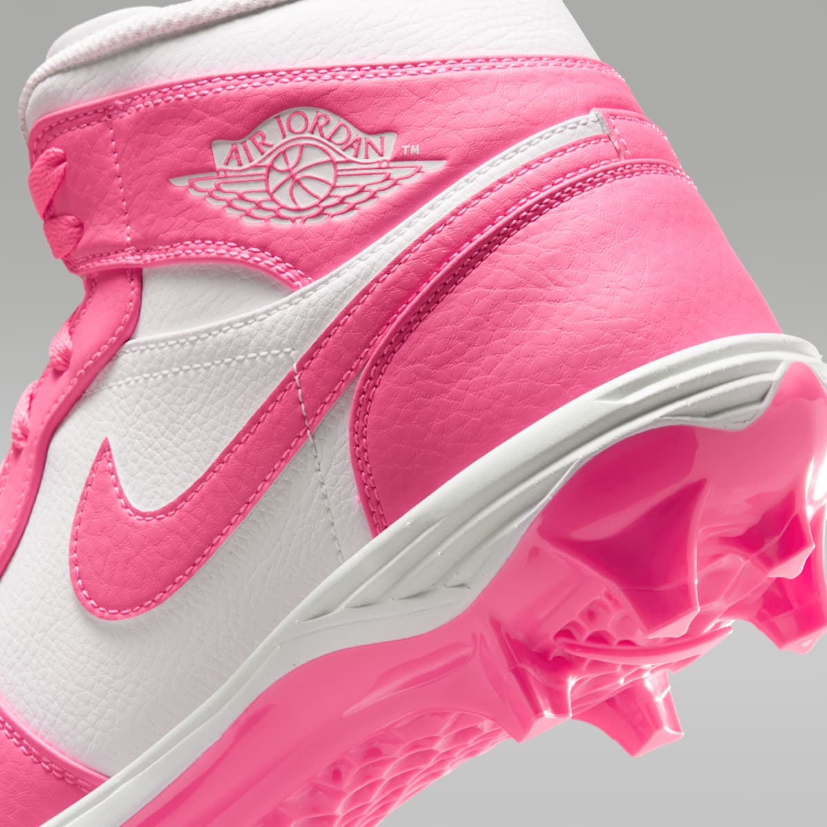 Jordan 1 Mid TD Men's Football Cleat - Digital Pink/White - Image 9