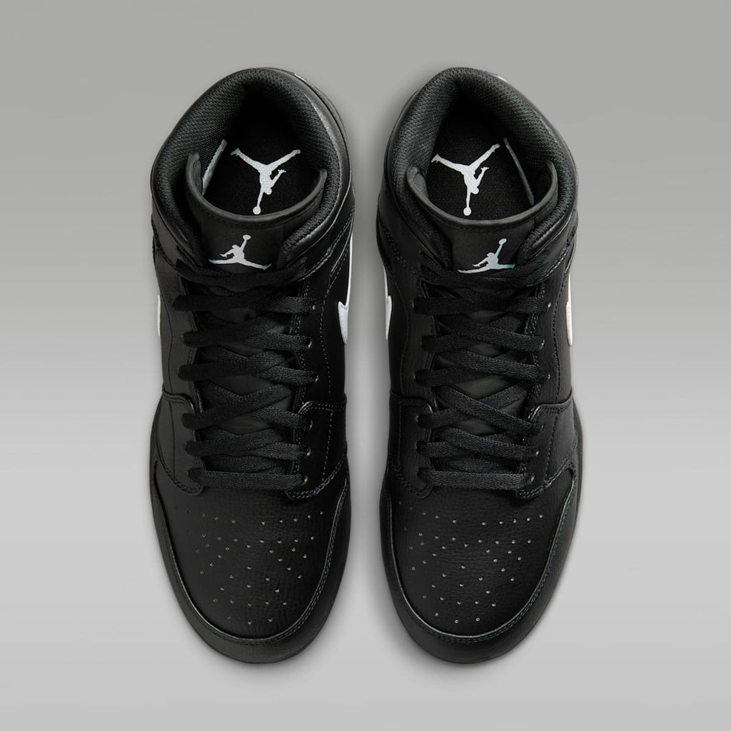 Jordan 1 Mid TD Men's Football Cleat - Black/Black/White - Image 4