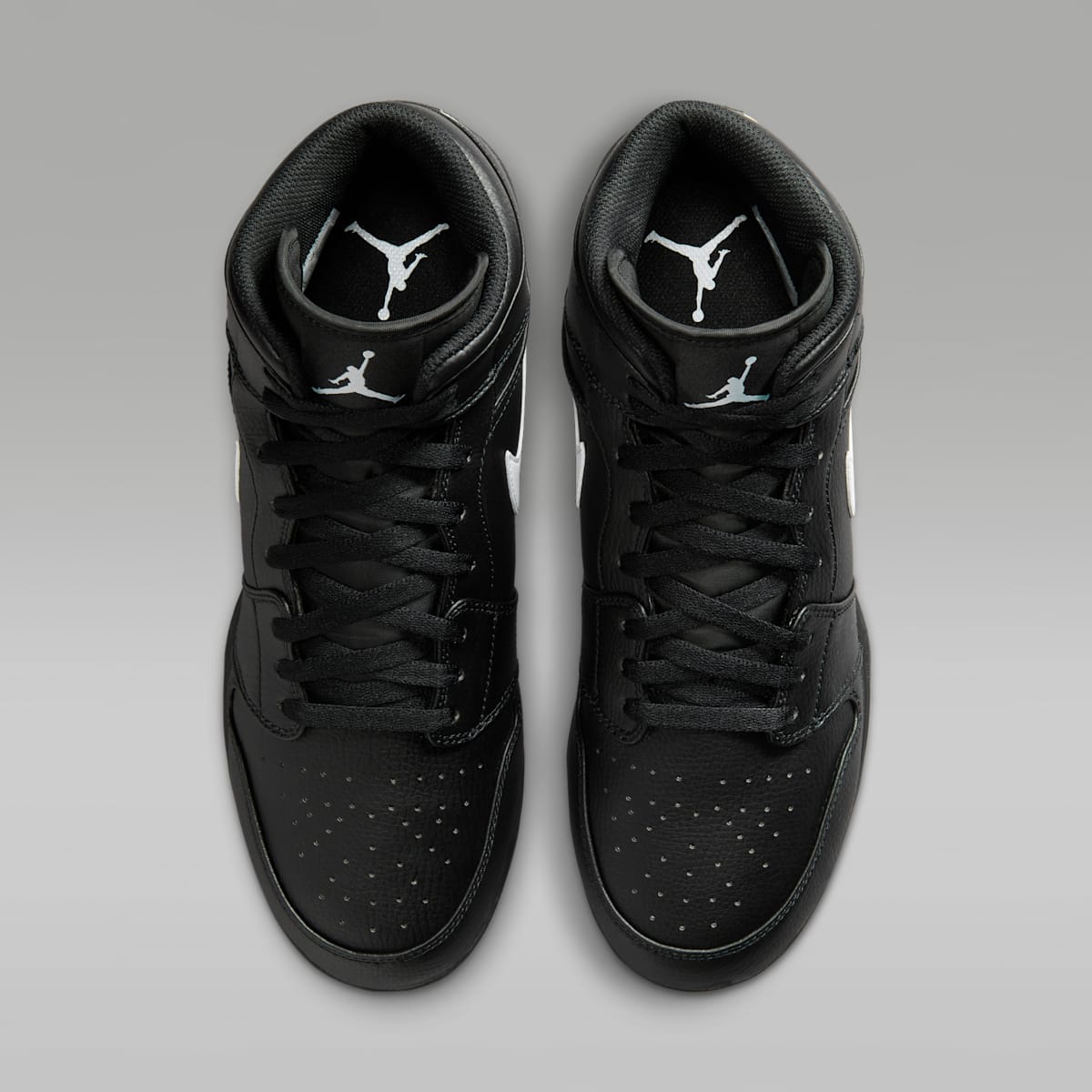 Jordan 1 Mid TD Men's Football Cleat - Black/Black/White - Image 4