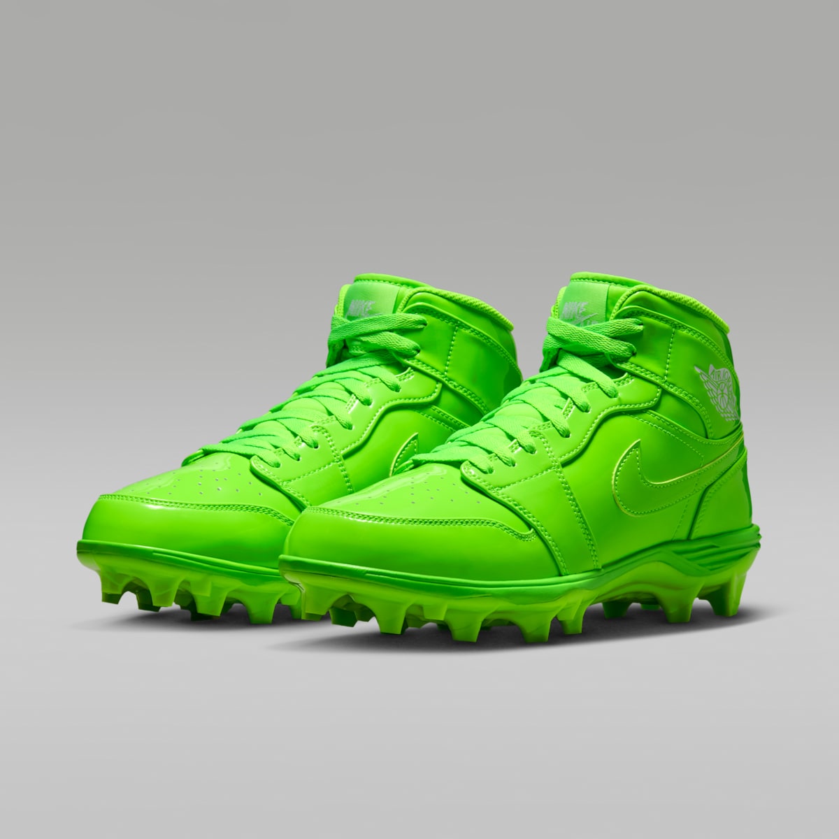 Jordan 1 Mid TD Men's Football Cleat - Electric Green/White/Electric Green - Image 5