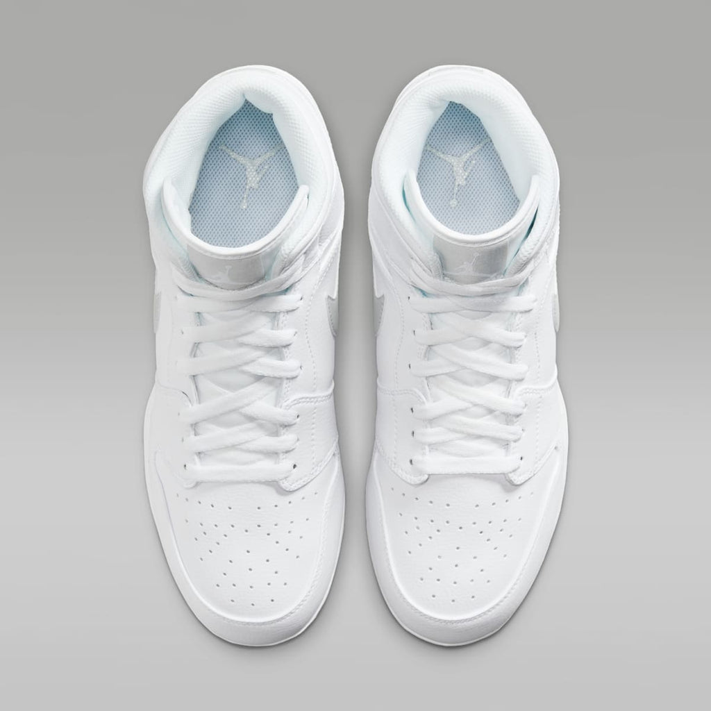 Jordan 1 Mid TD Men's Football Cleat - White/White/Grey Fog - Image 4