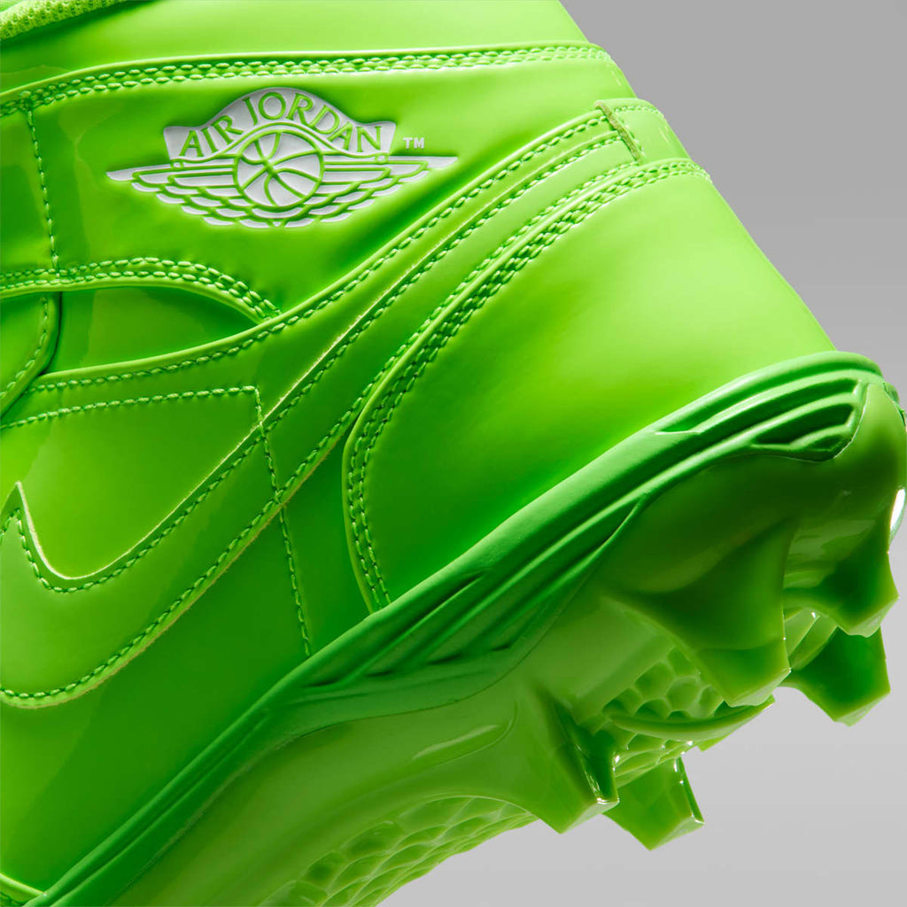 Jordan 1 Mid TD Men's Football Cleat - Electric Green/White/Electric Green - Image 9
