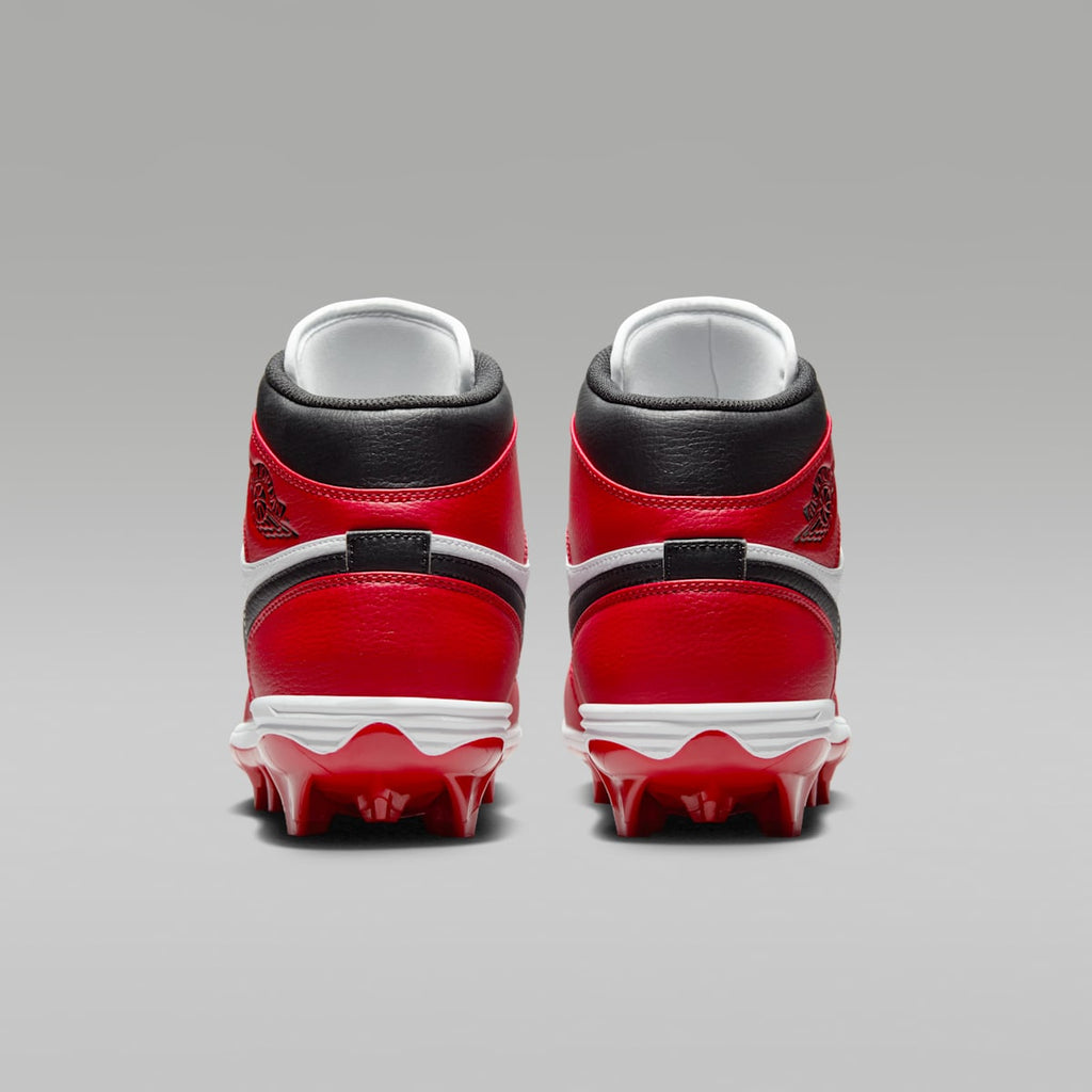 Jordan 1 Mid TD Men's Football Cleat - White/Varsity Red/Black - Image 6