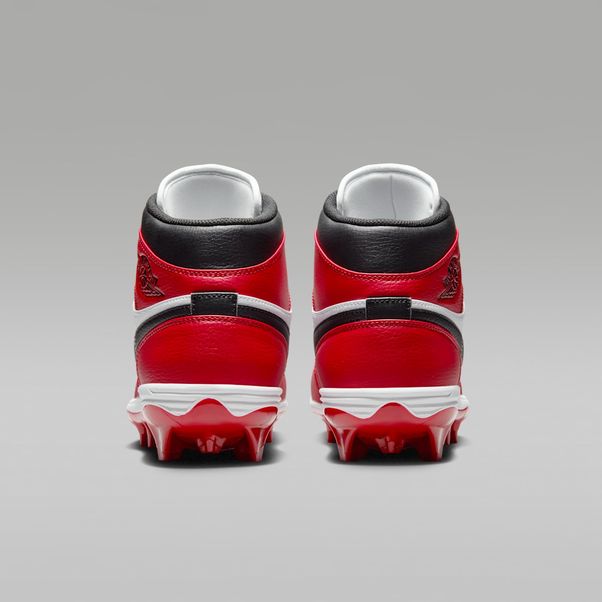Jordan 1 Mid TD Men's Football Cleat - White/Varsity Red/Black - Image 6