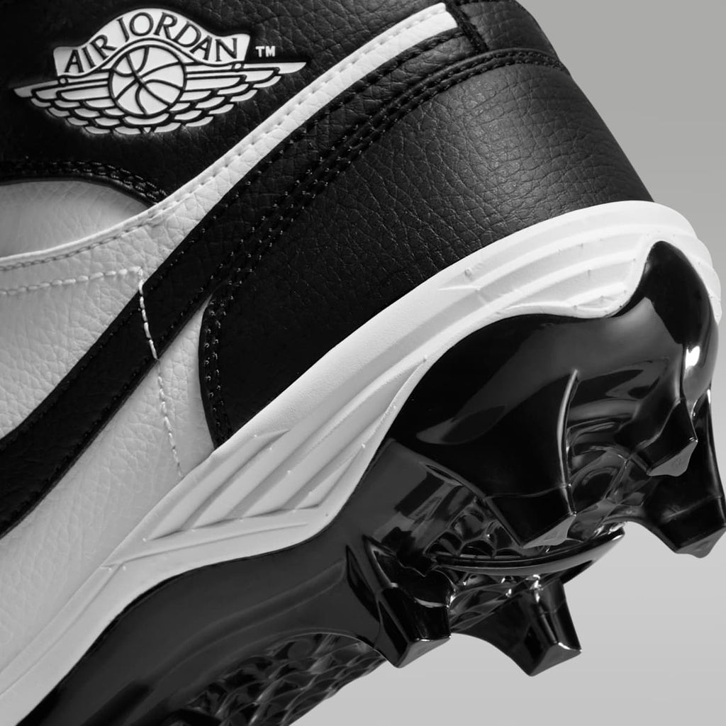 Jordan 1 Mid TD Men's Football Cleat - White/Black/Black - Image 9