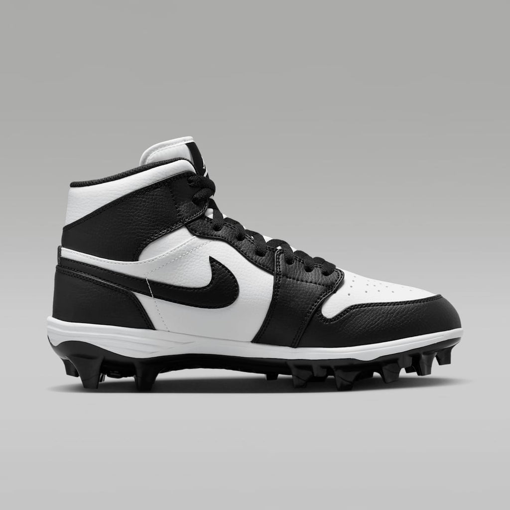 Jordan 1 Mid TD Men's Football Cleat - White/Black/Black - Image 3