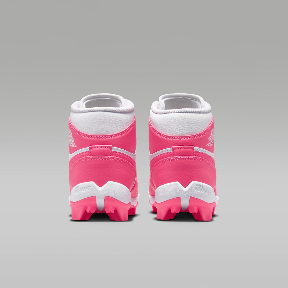 Jordan 1 Mid Little/Big Kids' Cleats - White/Sunset Pulse/Digital Pink