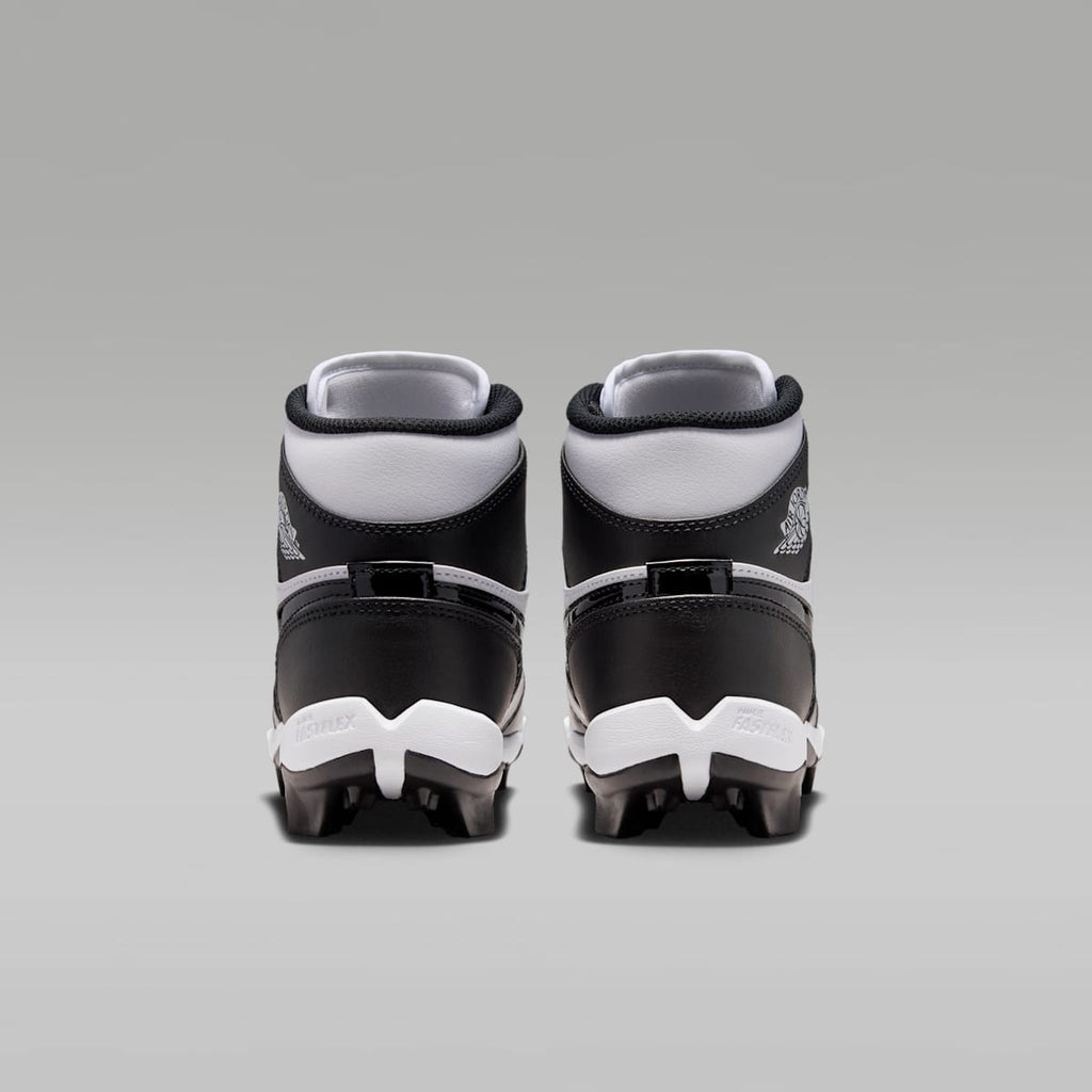 Jordan 1 Mid Little/Big Kids' Cleats - White/Black/Black