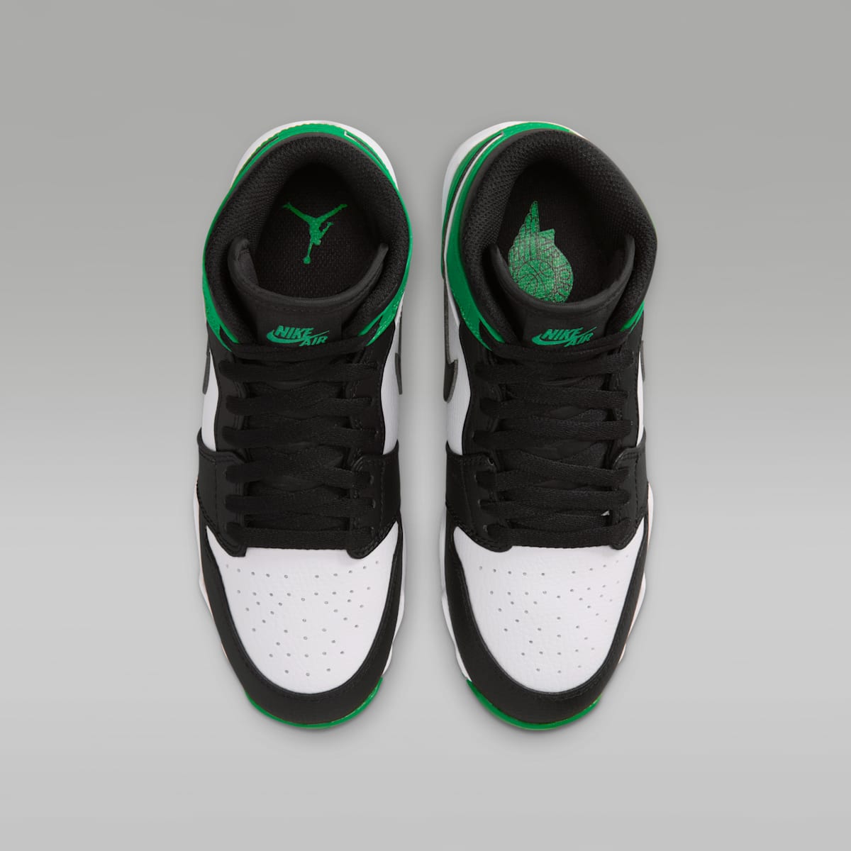 Jordan 1 Mid Little/Big Kids' Cleats - Black/Lucky Green