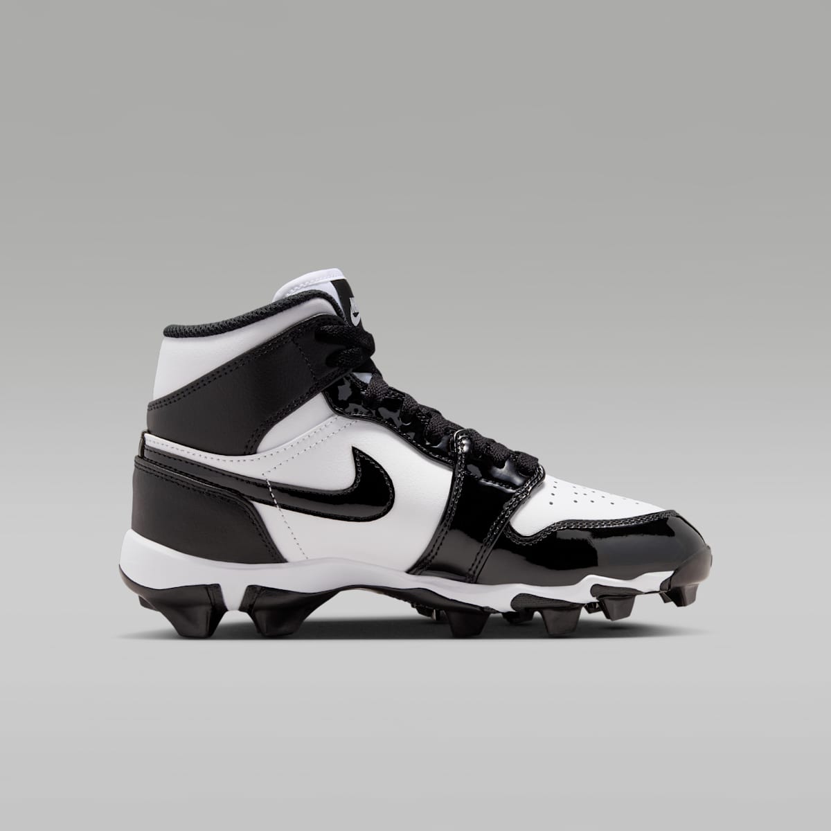 Jordan 1 Mid Little/Big Kids' Cleats - White/Black/Black