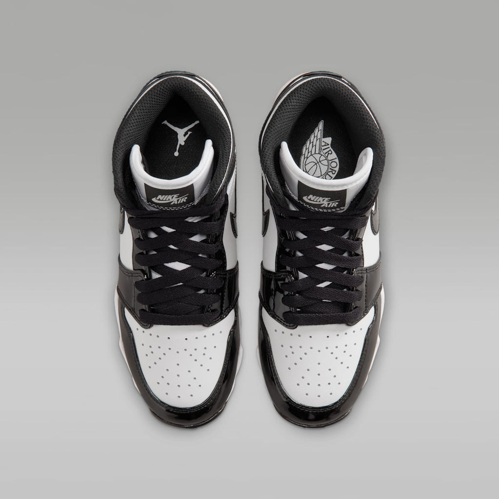 Jordan 1 Mid Little/Big Kids' Cleats - White/Black/Black