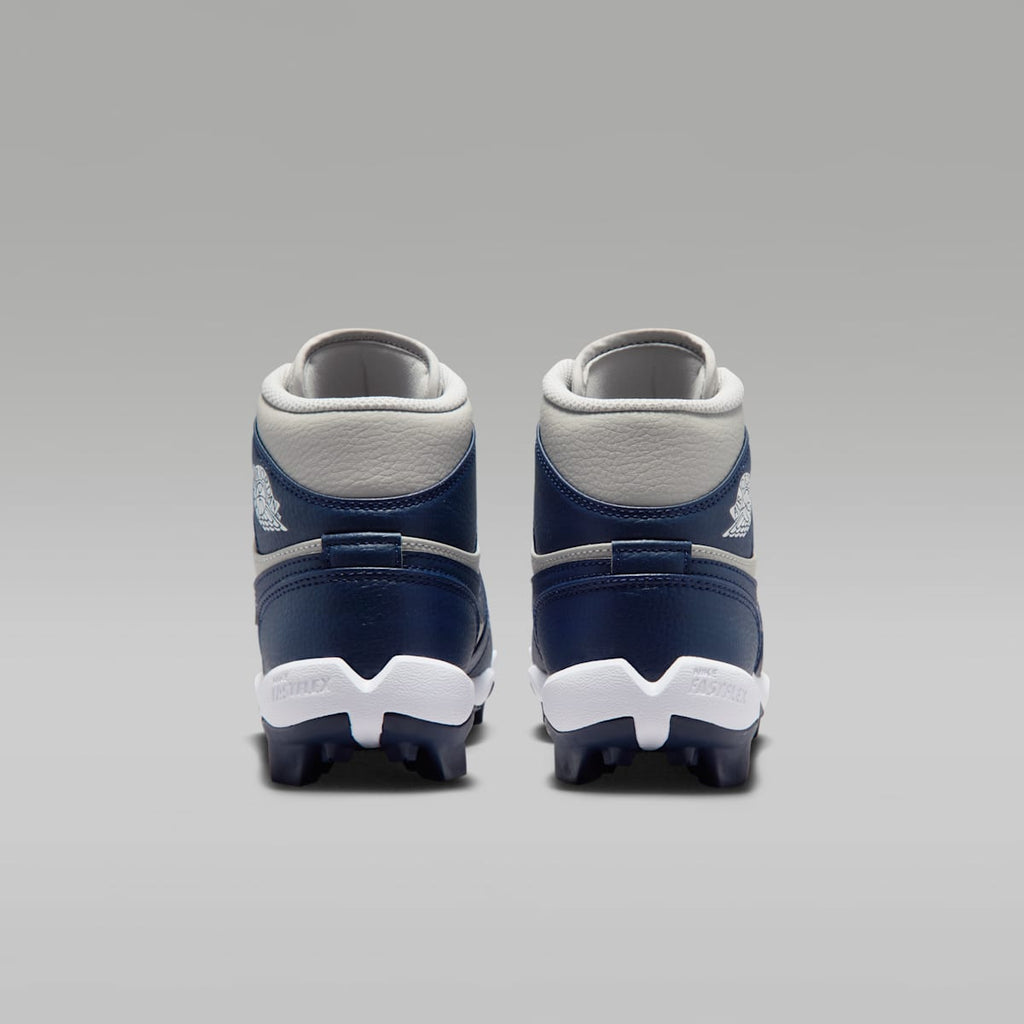 Jordan 1 Mid Little/Big Kids' Cleats - Wolf Grey/College Navy