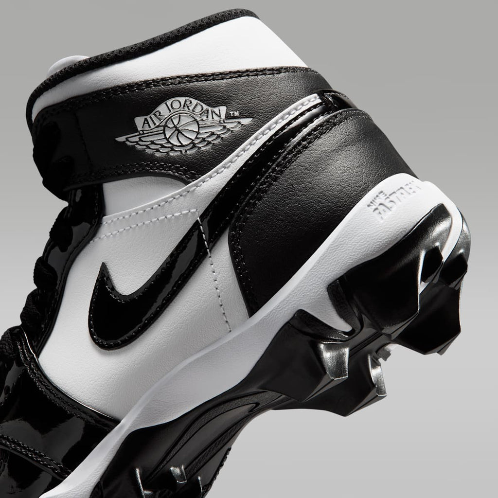 Jordan 1 Mid Little/Big Kids' Cleats - White/Black/Black