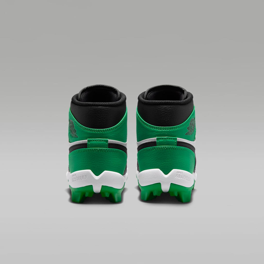 Jordan 1 Mid Little/Big Kids' Cleats - Black/Lucky Green