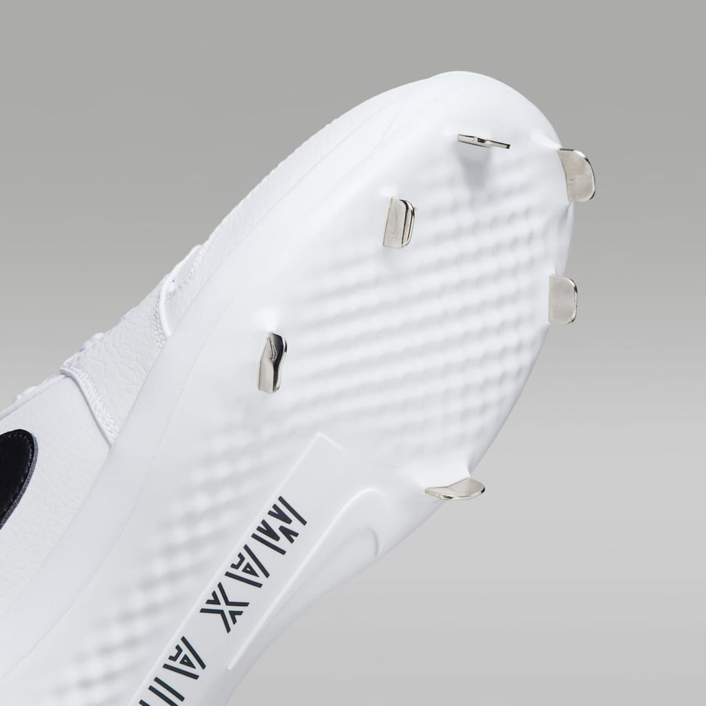 Jordan 1 Retro Low Metal Baseball Cleats - White/White/Black - Image 7