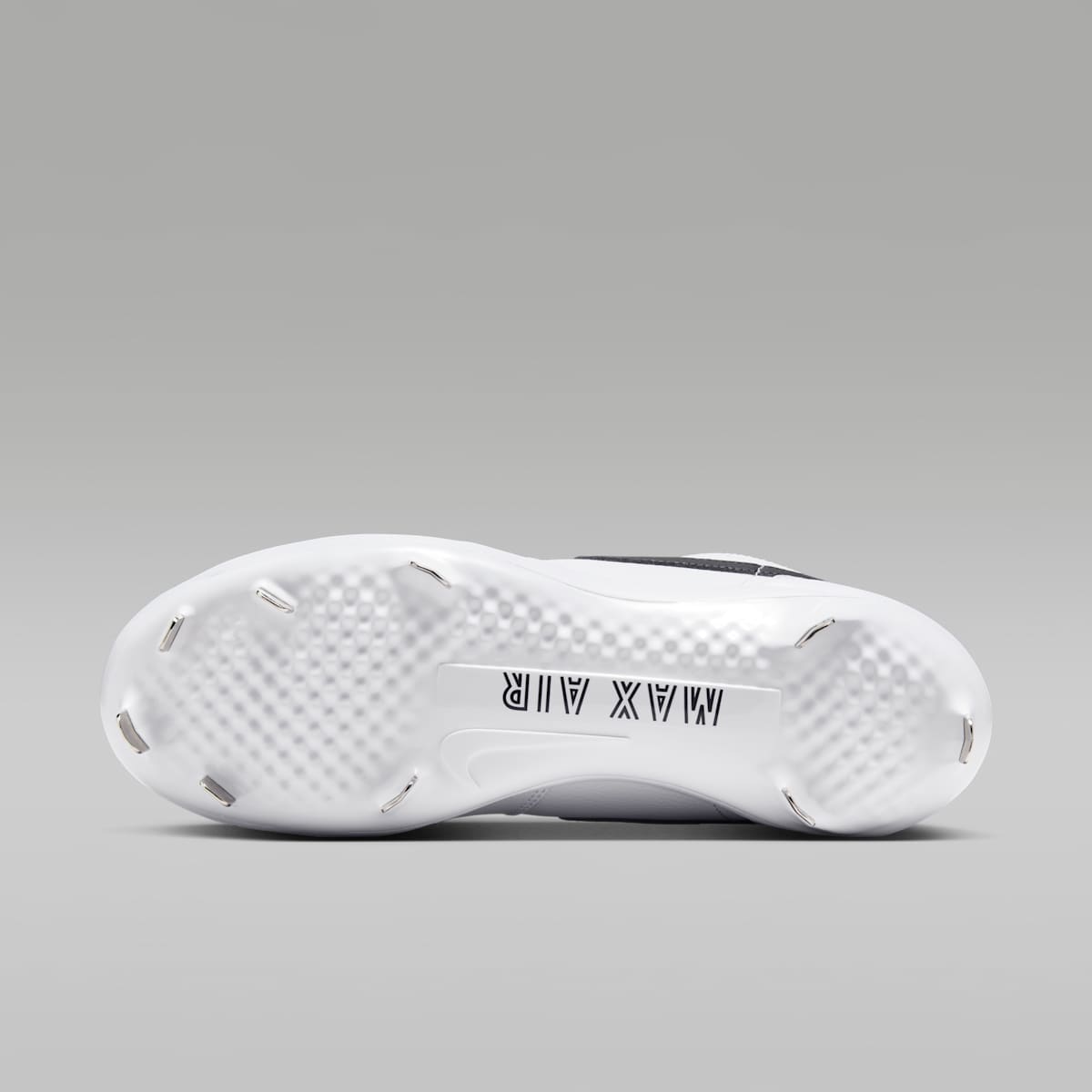 Jordan 1 Retro Low Metal Baseball Cleats - White/White/Black - Image 2