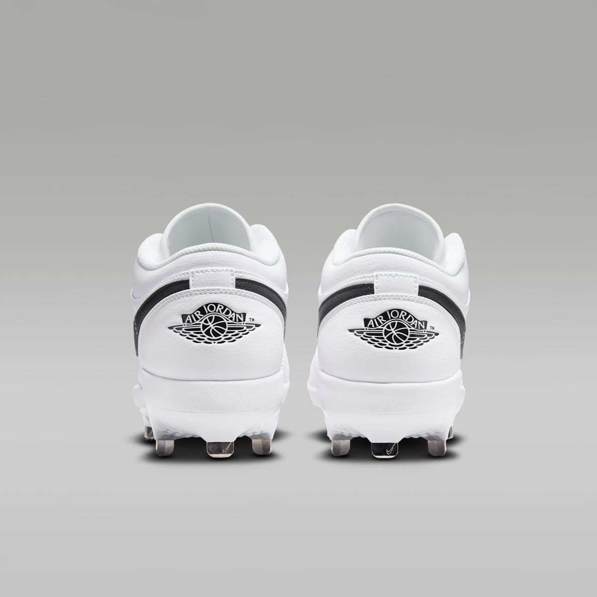 Jordan 1 Retro Low Metal Baseball Cleats - White/White/Black - Image 6