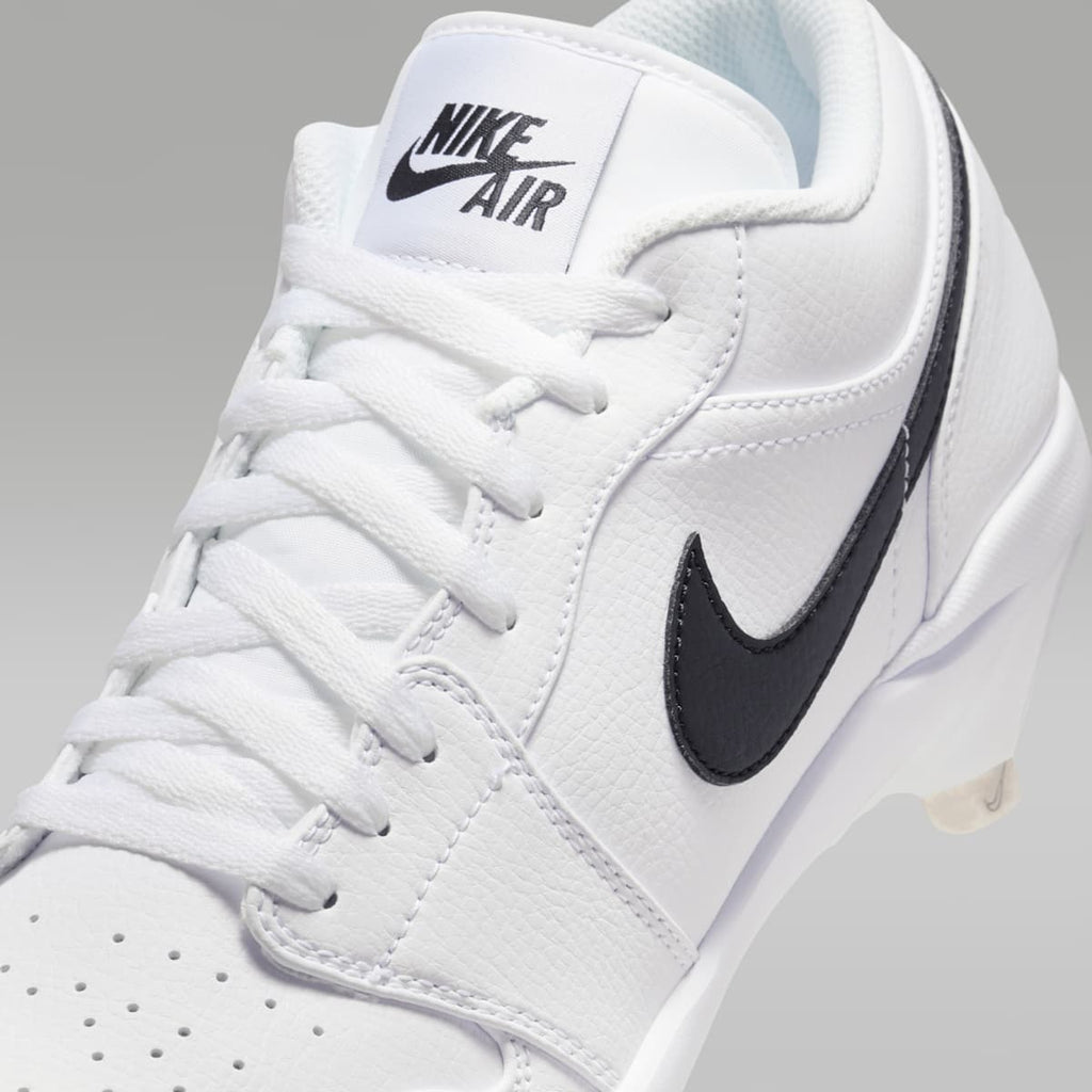 Jordan 1 Retro Low Metal Baseball Cleats - White/White/Black - Image 8