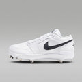 Jordan 1 Retro Low Metal Baseball Cleats - White/White/Black - Image 1