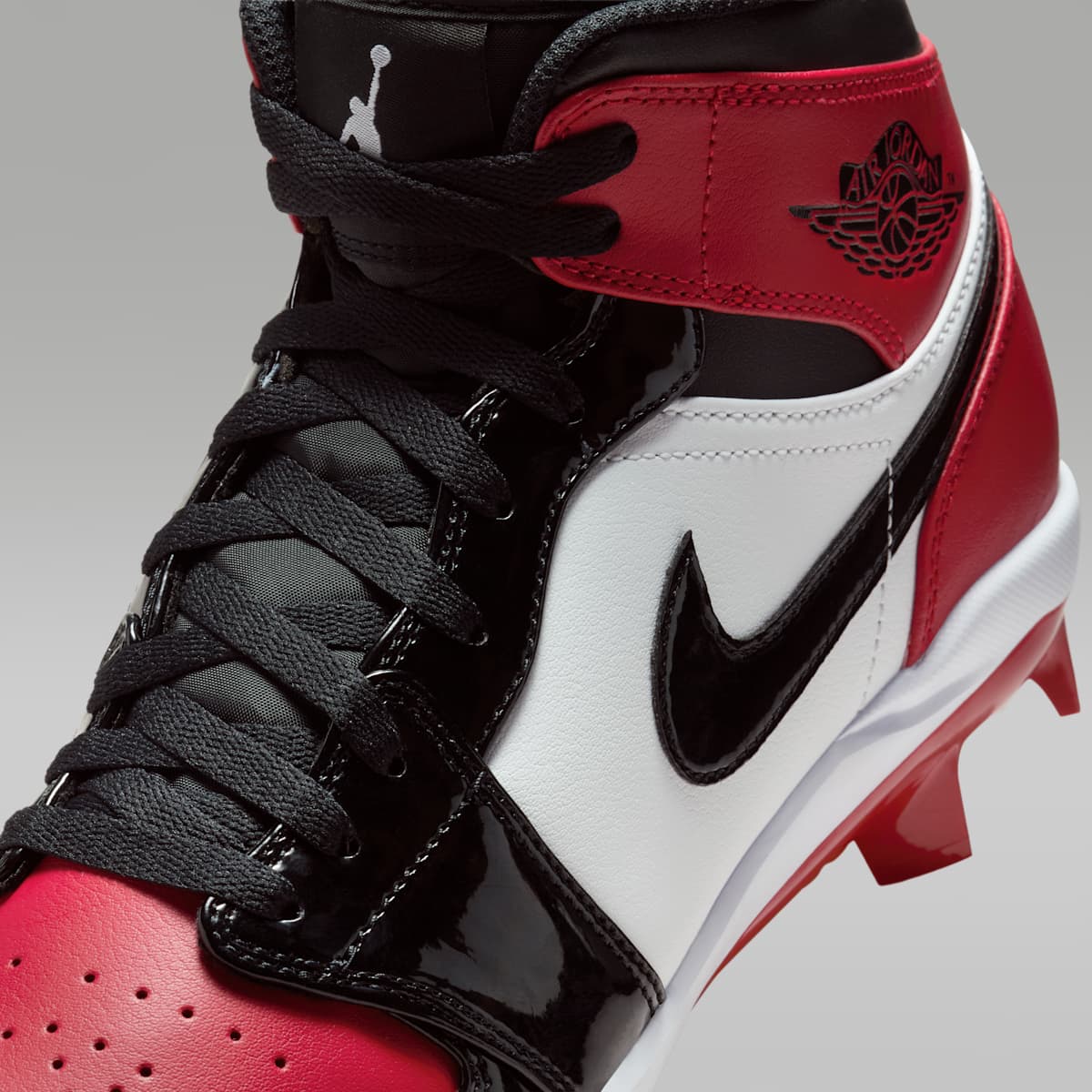 Jordan 1 Retro MCS Men's Baseball Cleats - Gym Red/White/Black - Image 8