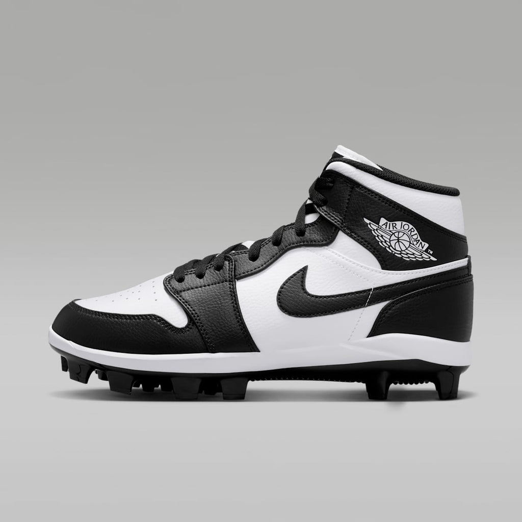 Jordan 1 Retro MCS Men's Baseball Cleats - White/Black/Black - Image 1