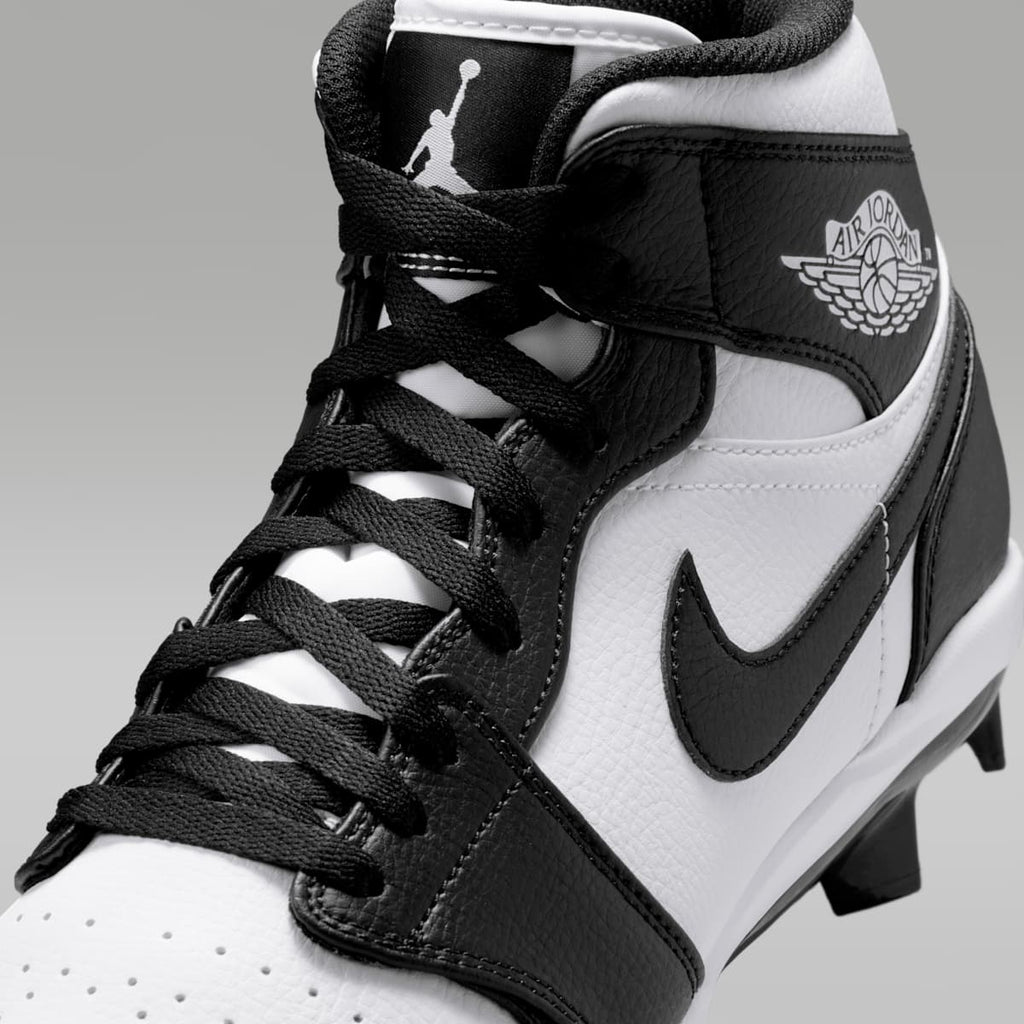 Jordan 1 Retro MCS Men's Baseball Cleats - White/Black/Black - Image 8
