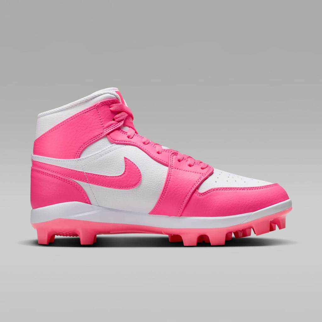 Jordan 1 Retro MCS Men's Baseball Cleats - White/Sunset Pulse/Digital Pink - Image 3