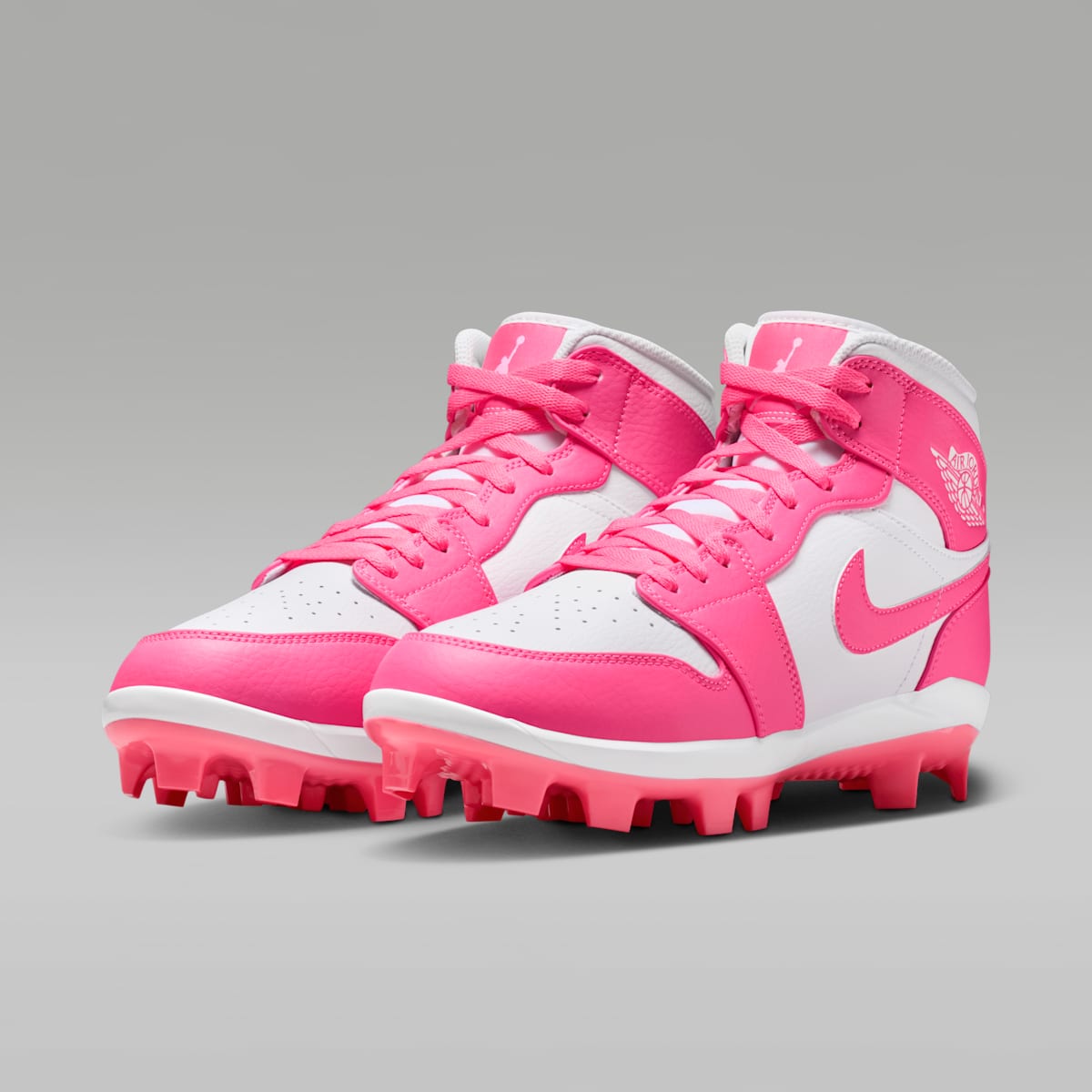 Jordan 1 Retro MCS Men's Baseball Cleats - White/Sunset Pulse/Digital Pink - Image 5