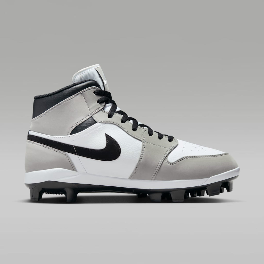 Jordan 1 Retro MCS Men's Baseball Cleats - Light Smoke Grey/White/Black - Image 3