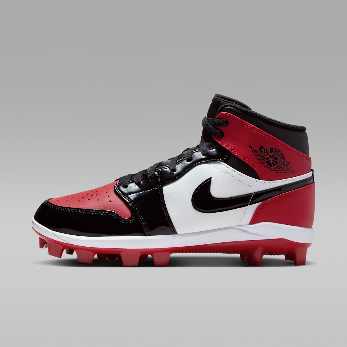 Jordan 1 Retro MCS Men's Baseball Cleats - Gym Red/White/Black - Image 1