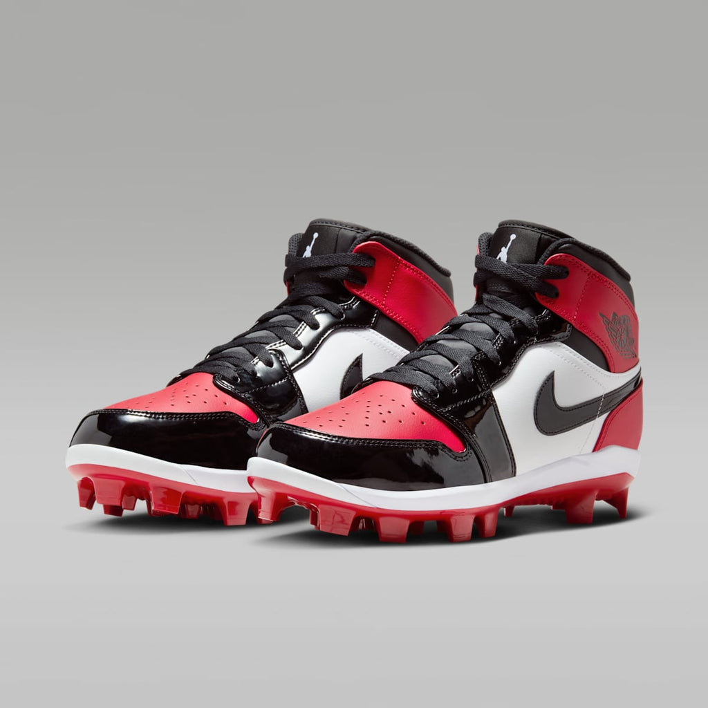 Jordan 1 Retro MCS Men's Baseball Cleats - Gym Red/White/Black - Image 5