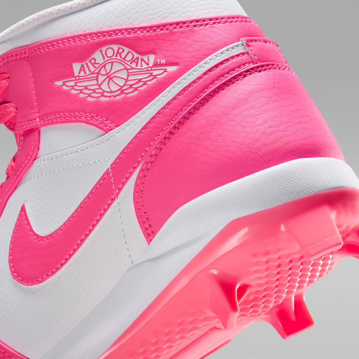 Jordan 1 Retro MCS Men's Baseball Cleats - White/Sunset Pulse/Digital Pink - Image 9