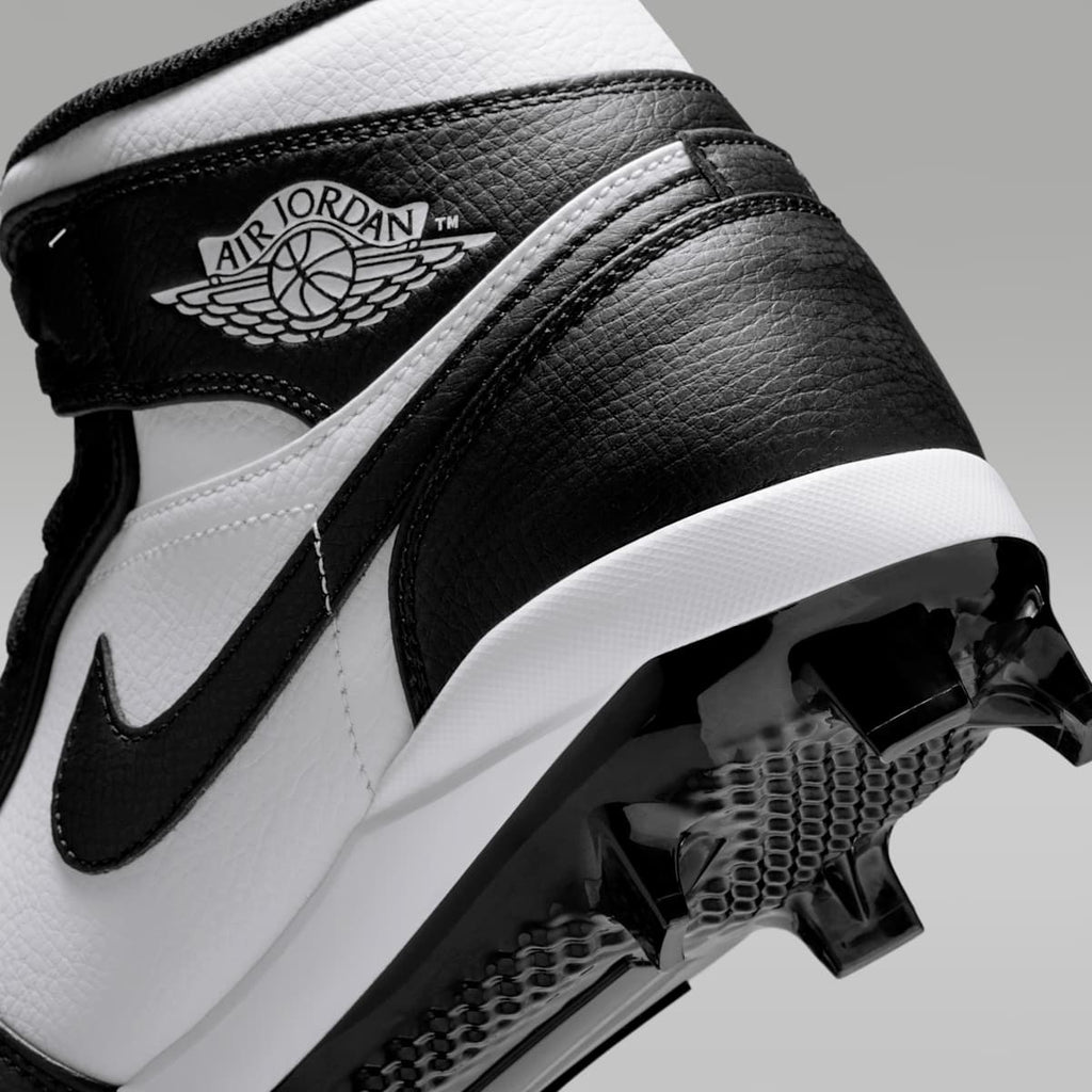 Jordan 1 Retro MCS Men's Baseball Cleats - White/Black/Black - Image 9