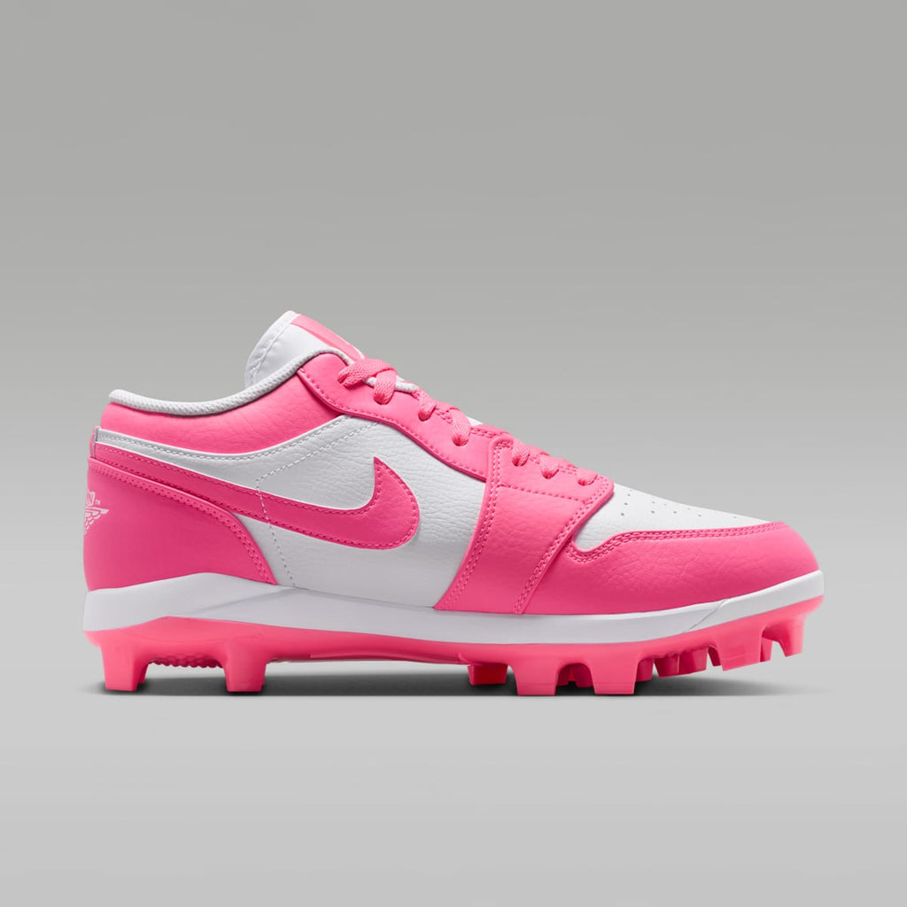 Jordan 1 Retro MCS Low Men's Baseball Cleats - White/Sunset Pulse/Digital Pink - Image 3