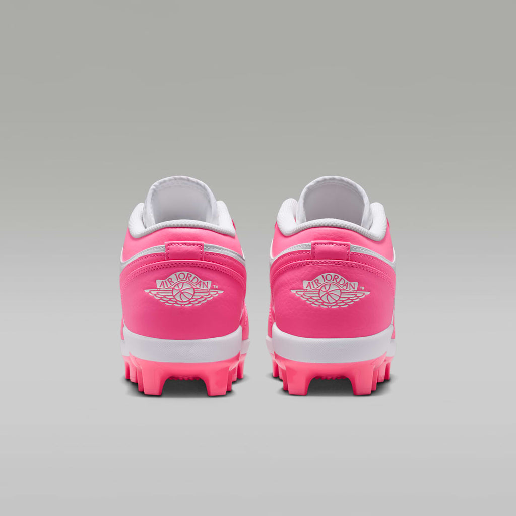 Jordan 1 Retro MCS Low Men's Baseball Cleats - White/Sunset Pulse/Digital Pink - Image 6
