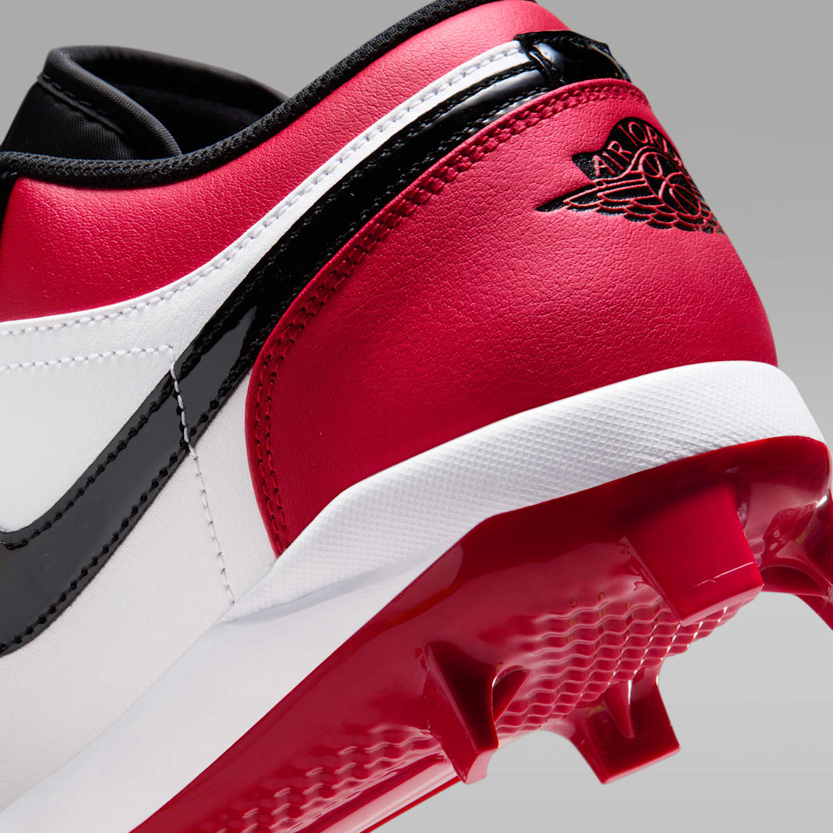 Jordan 1 Retro MCS Low Men's Baseball Cleats - Gym Red/White/Black - Image 9