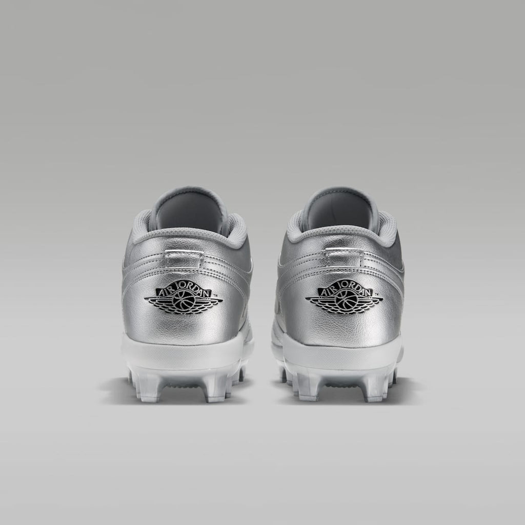 Jordan 1 Retro MCS Low Men's Baseball Cleats - Metallic Silver/Black - Image 6