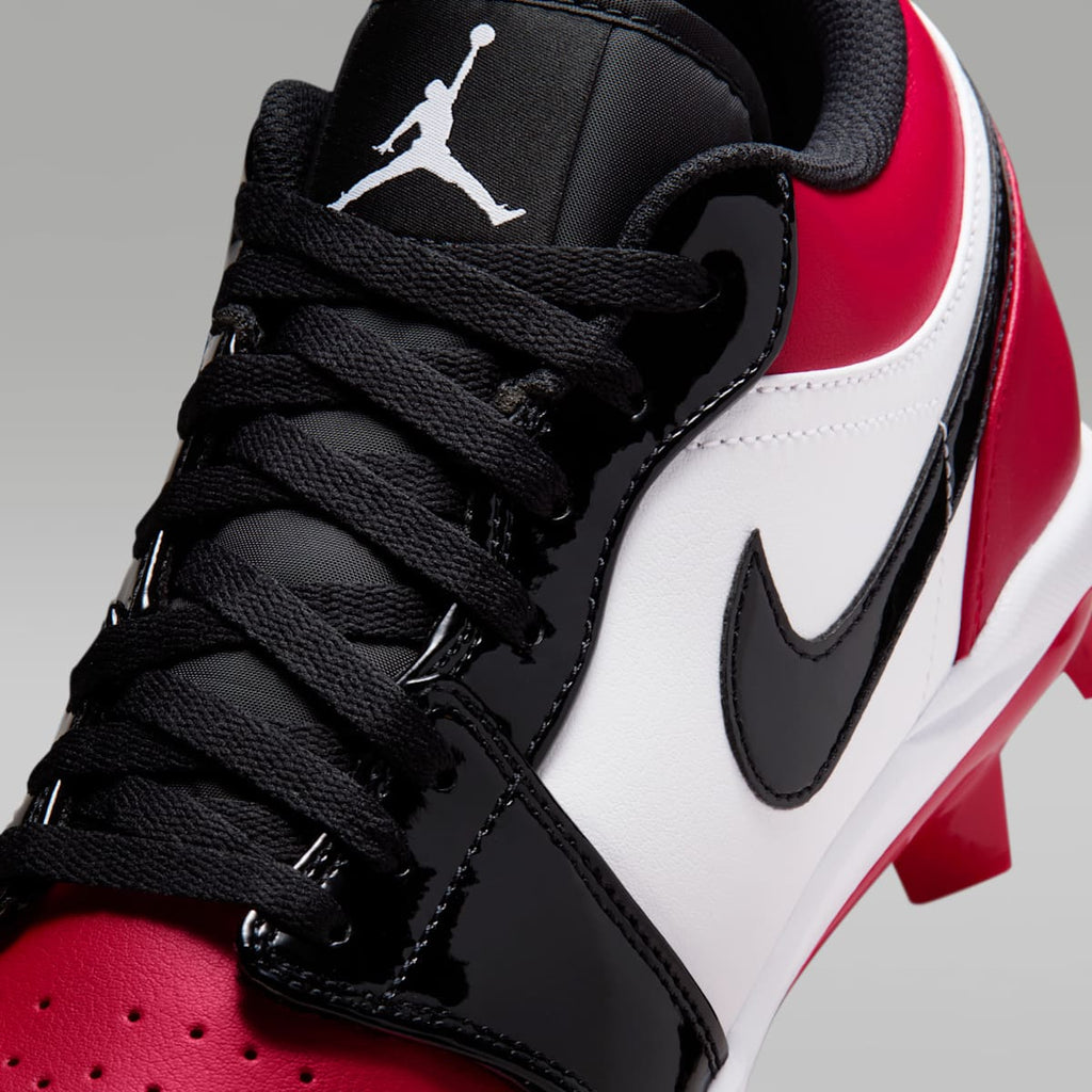Jordan 1 Retro MCS Low Men's Baseball Cleats - Gym Red/White/Black - Image 8