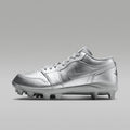 Jordan 1 Retro MCS Low Men's Baseball Cleats - Metallic Silver/Black - Image 1