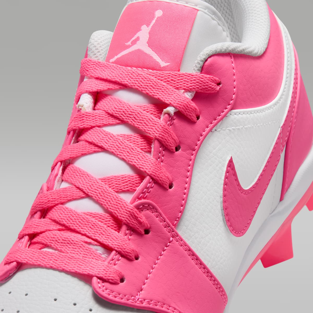 Jordan 1 Retro MCS Low Men's Baseball Cleats - White/Sunset Pulse/Digital Pink - Image 8