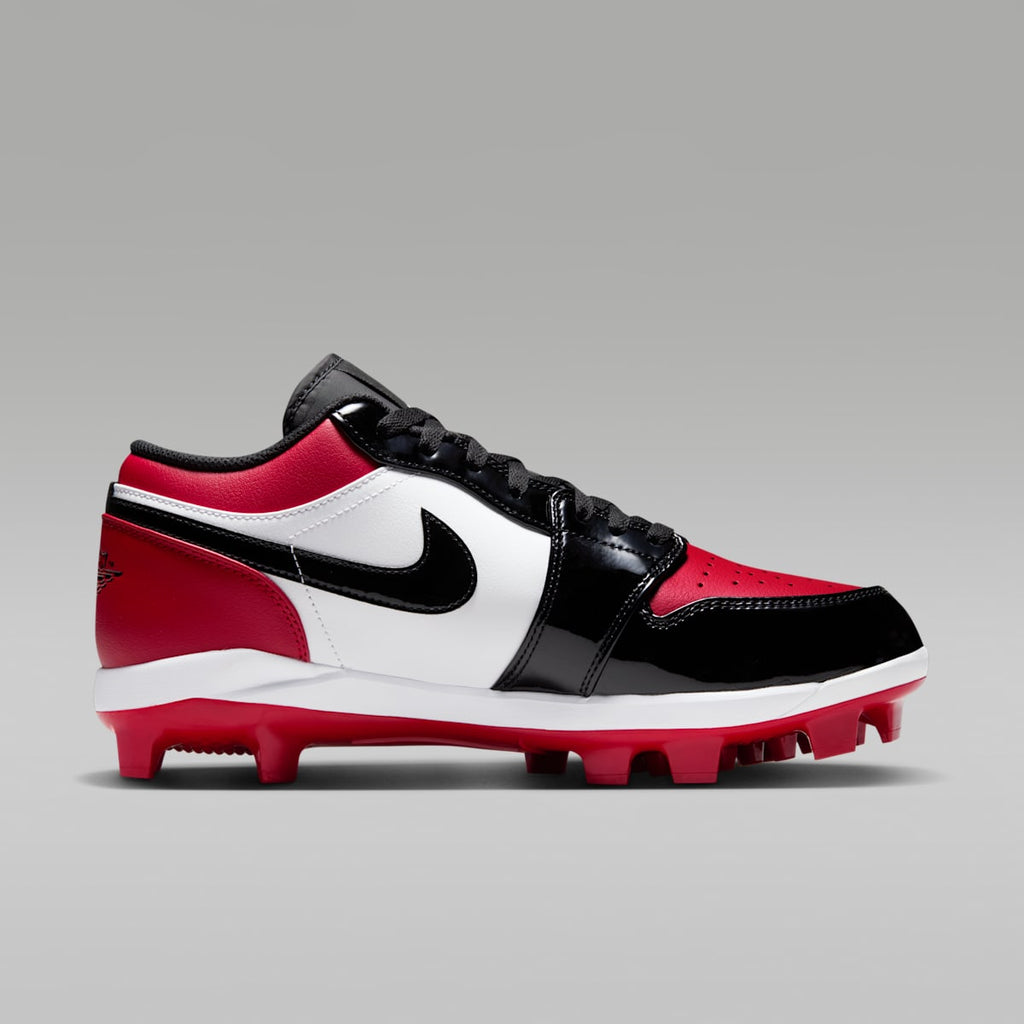 Jordan 1 Retro MCS Low Men's Baseball Cleats - Gym Red/White/Black - Image 3