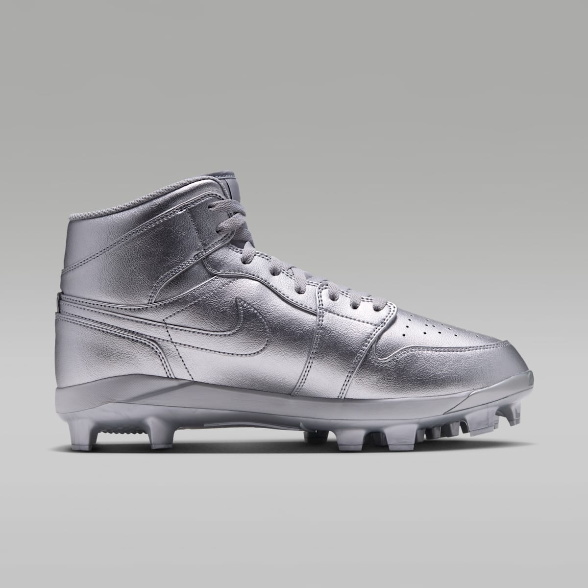 Jordan 1 Retro MCS Men's Baseball Cleats - Metallic Silver/Black - Image 3