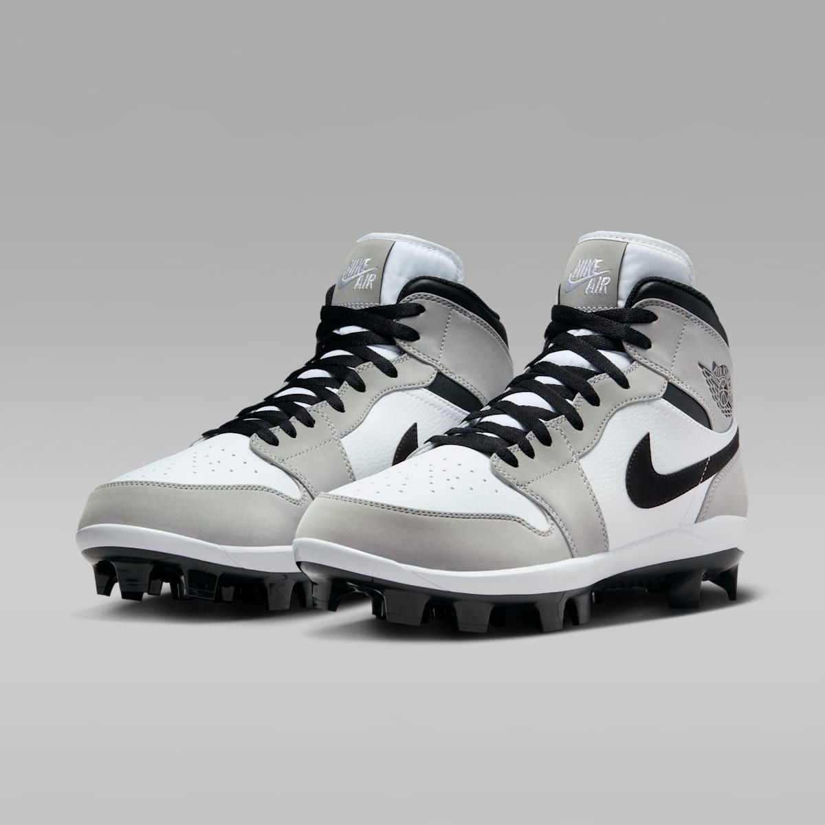 Jordan 1 Retro MCS Men's Baseball Cleats - Light Smoke Grey/White/Black - Image 5