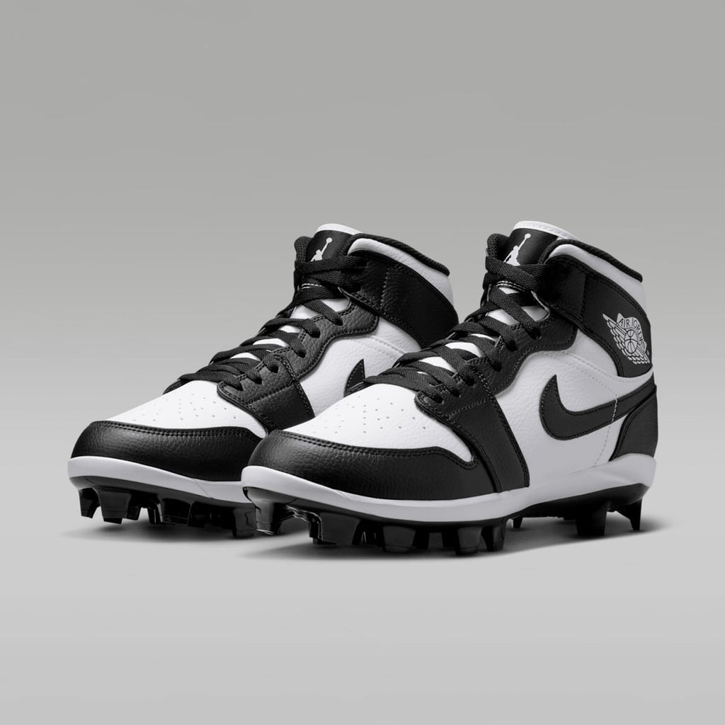 Jordan 1 Retro MCS Men's Baseball Cleats - White/Black/Black - Image 5