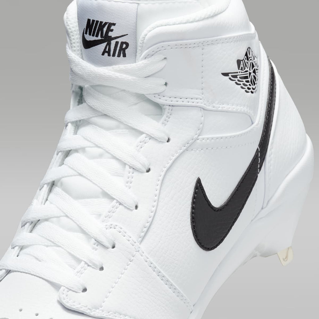 Jordan 1 Retro Metal Men's Baseball Cleats - White/White/Black - Image 8