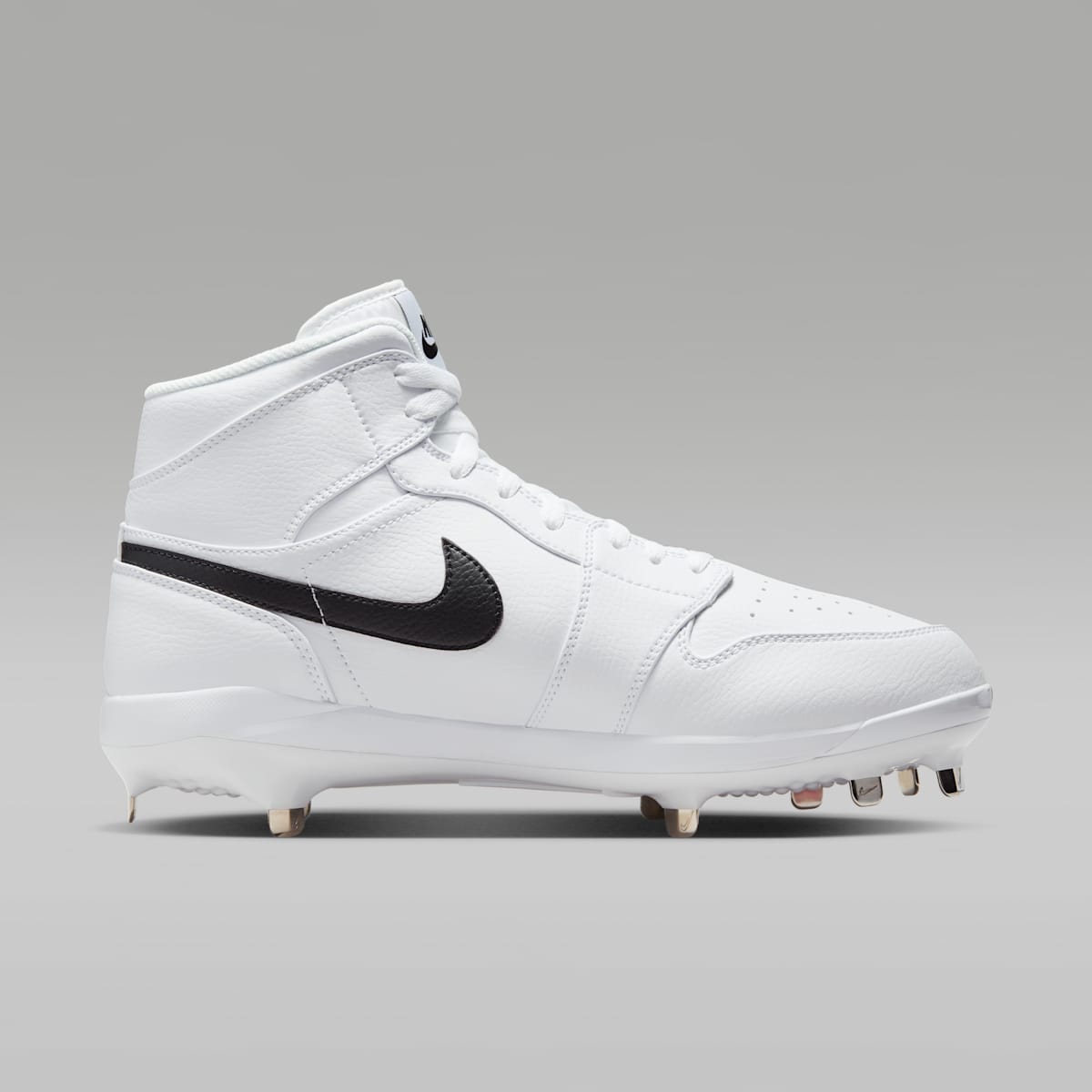 Jordan 1 Retro Metal Men's Baseball Cleats - White/White/Black - Image 3