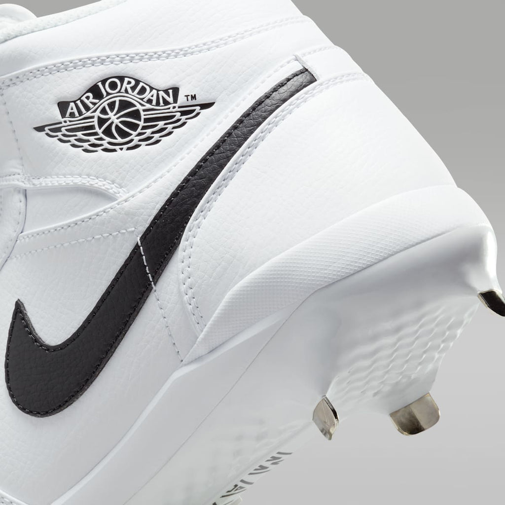 Jordan 1 Retro Metal Men's Baseball Cleats - White/White/Black - Image 9