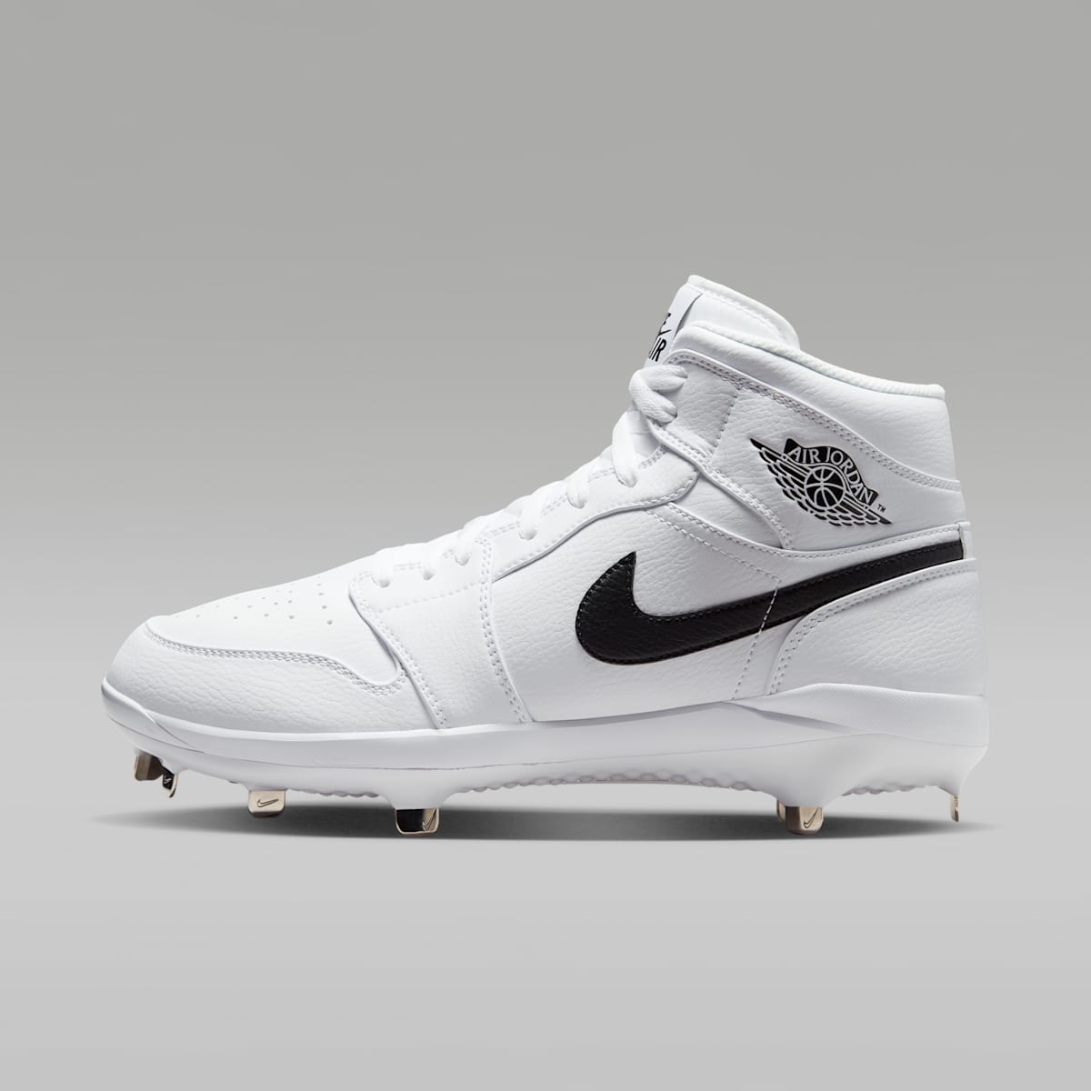 Jordan 1 Retro Metal Men's Baseball Cleats - White/White/Black - Image 1