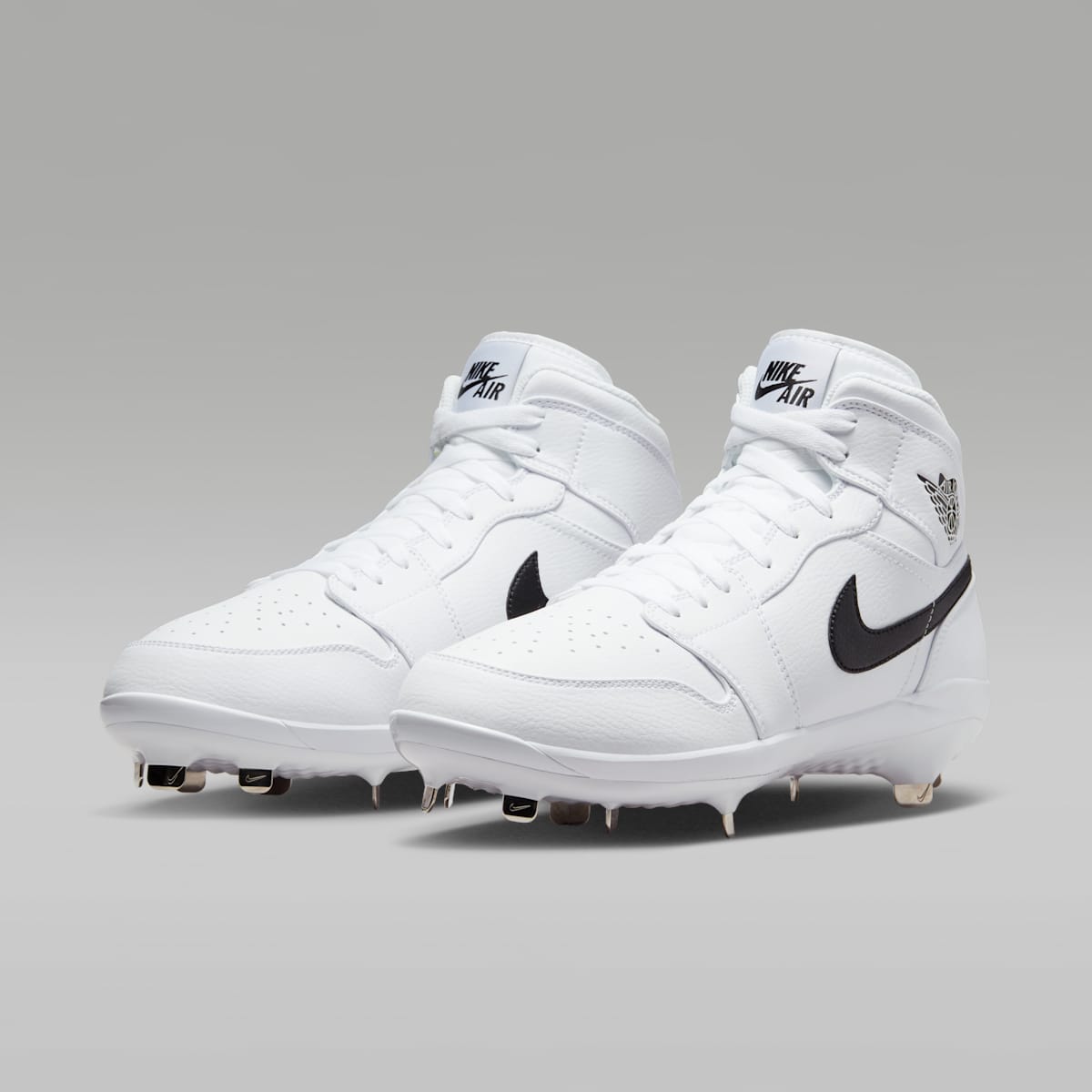 Jordan 1 Retro Metal Men's Baseball Cleats - White/White/Black - Image 5